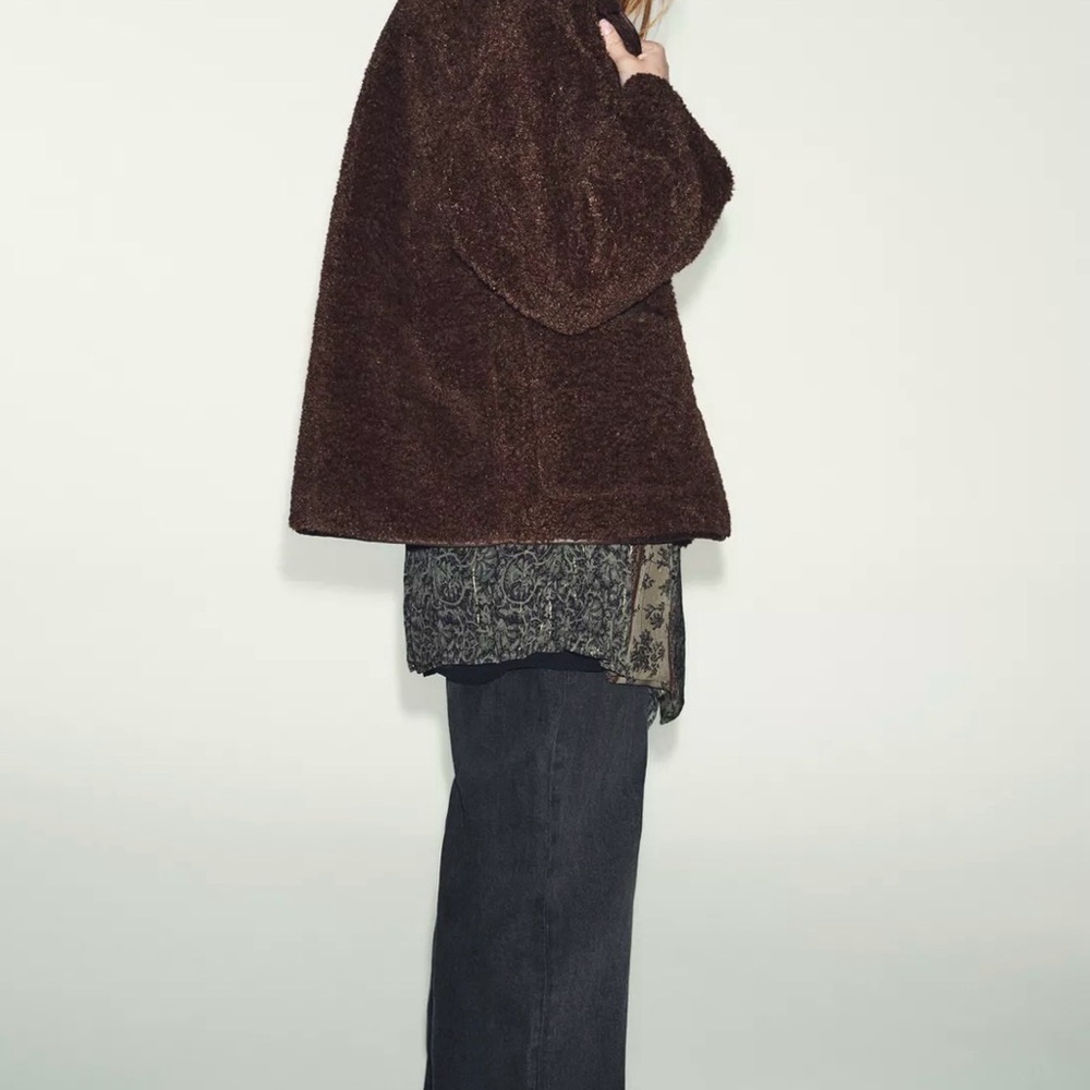 Zara Reversible Double Faced Sherpa Jacket - Picture 9 of 13